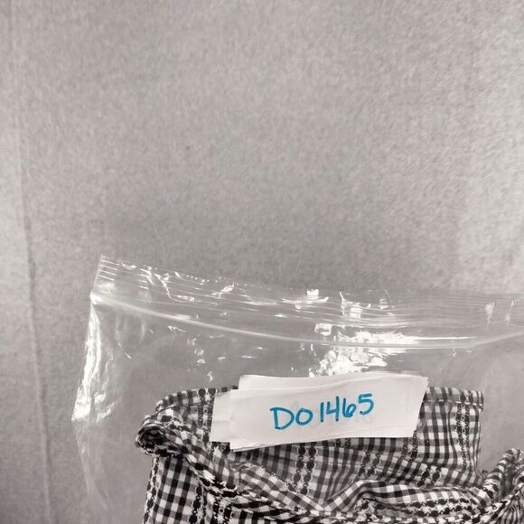 Madewell Crossover Peplum Top Wmns Sz XXS Black White Gingham Peplum Shrt Sleeve - Picture 12 of 12